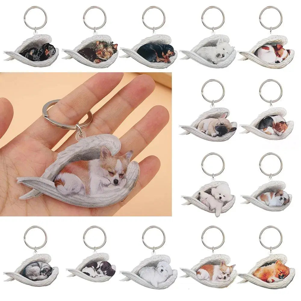 Cute Sleeping Angel Dog Ornament