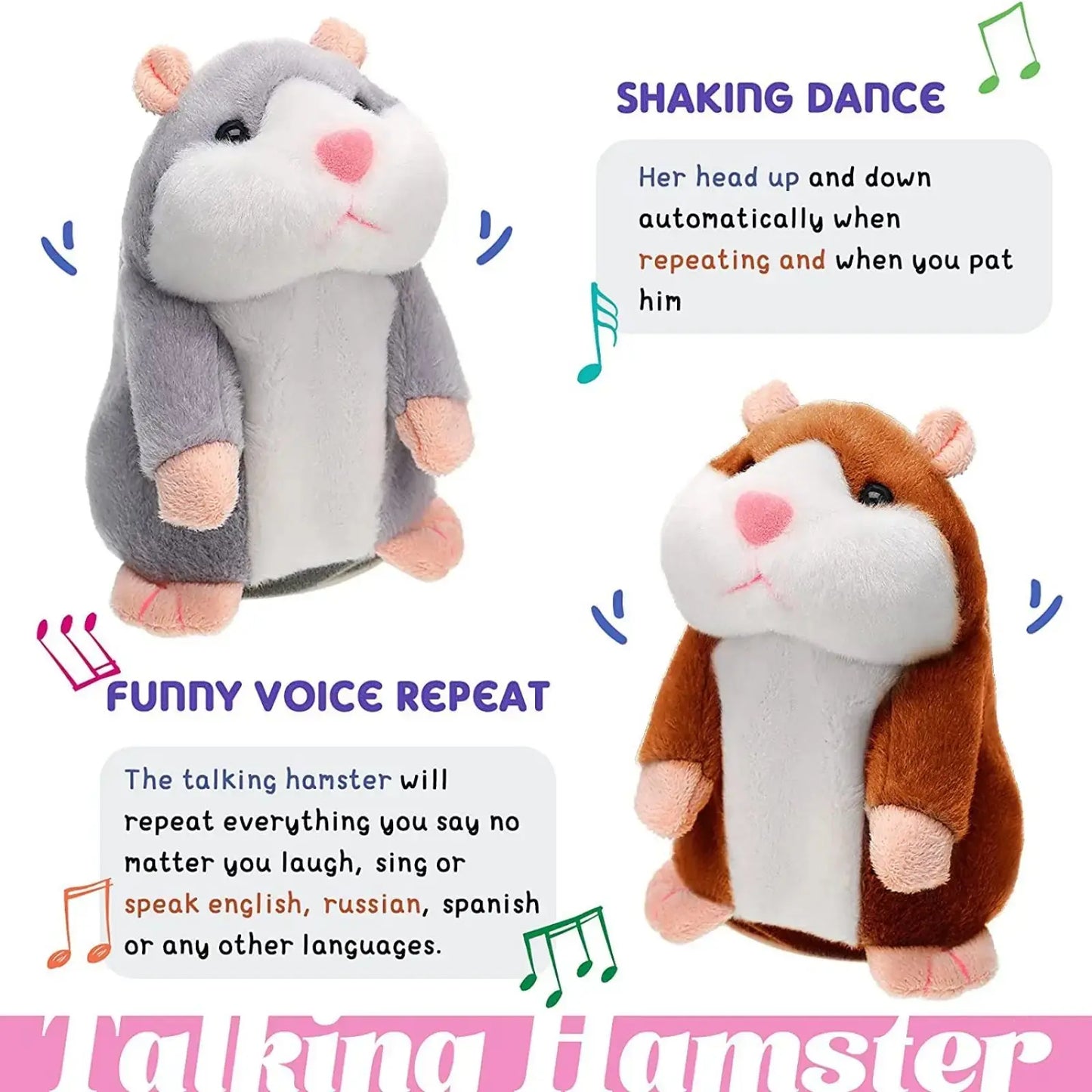 Cute Talking Hamster Toy Dogs Best Friend