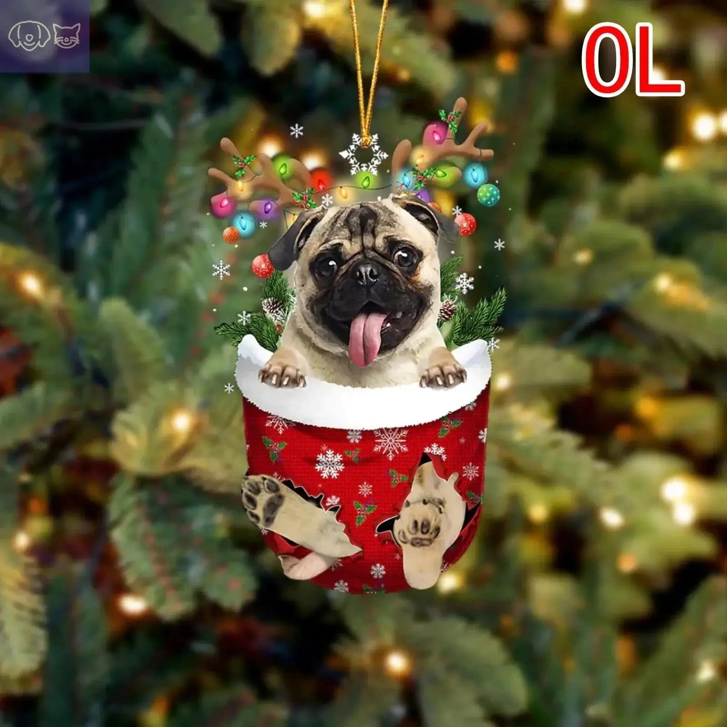 Dogs Snow Pocket Ornaments