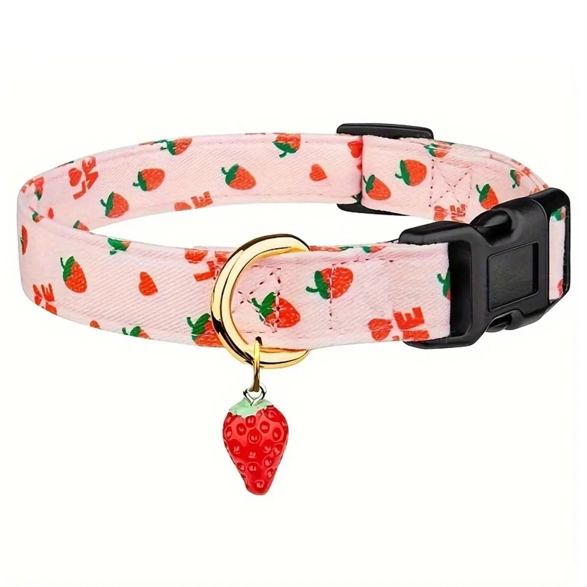 Fruit Pattern Dog Collar with Metal Pendant – Stylish & Comfortable