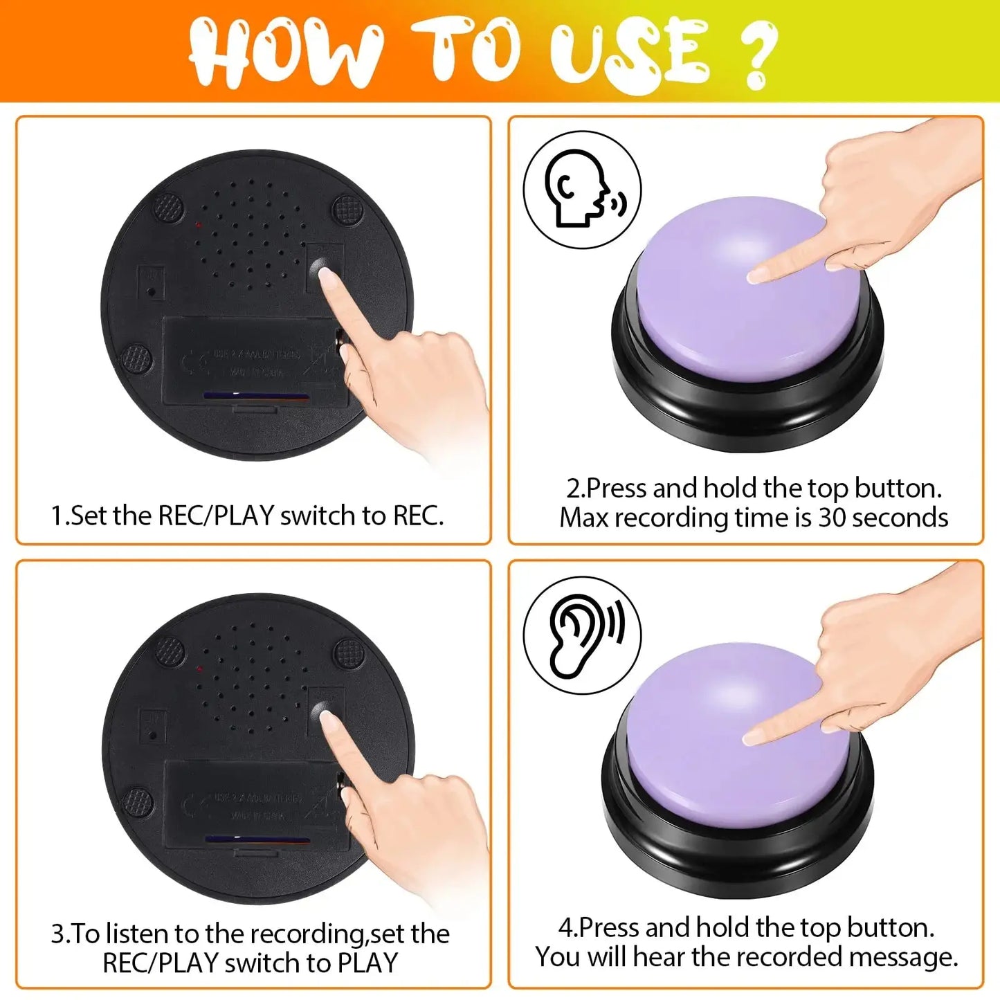 Funny Pet Recordable Talking Button