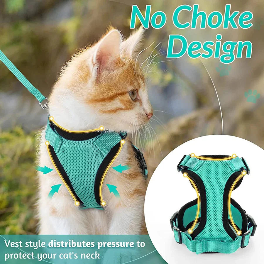 Cat Harness and Leash for Walking β Escape Proof, Soft & Adjustable Vest Harnesses