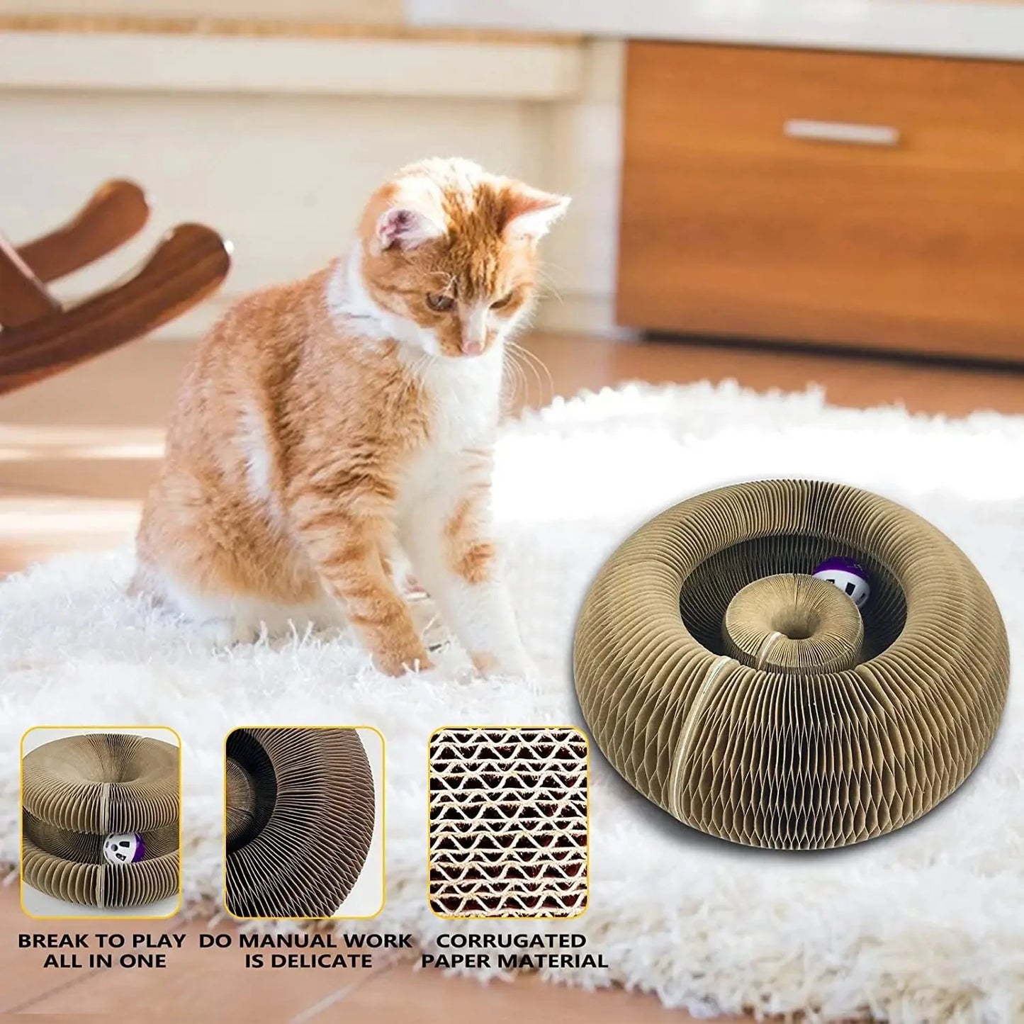 Magic Cat Scratch Organ Board Cat Toy β Fun Ball & Corrugated Claw Climbing Frame