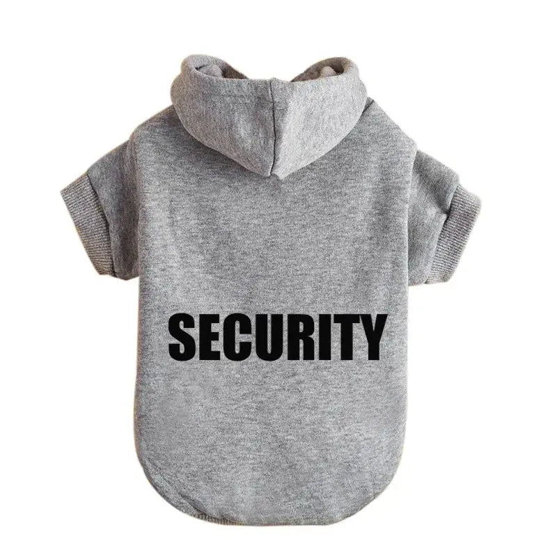 Winter Security Dog Hoodie with Leash Hole for Large & Small Dogs