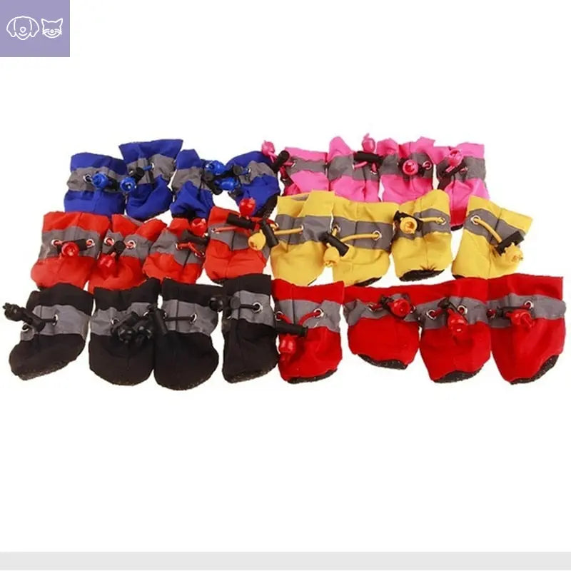 4pcs/set Waterproof Pet Dog Shoes