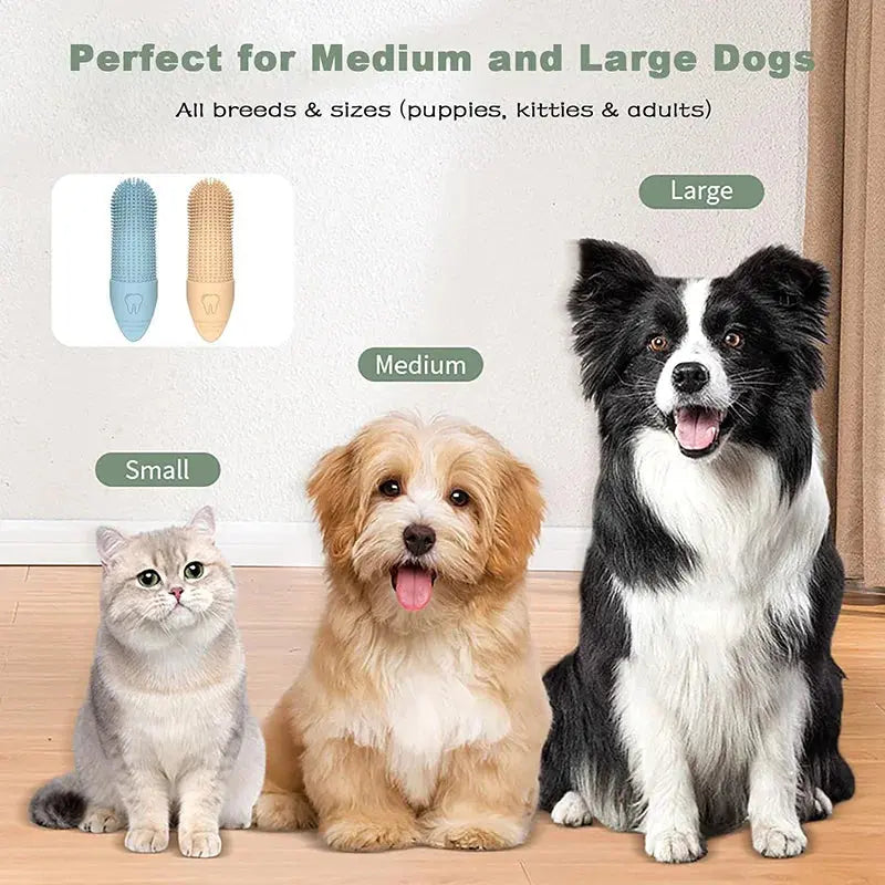 360° Dog Finger Toothbrush – Food Grade Silicone for Pets’ Dental Care