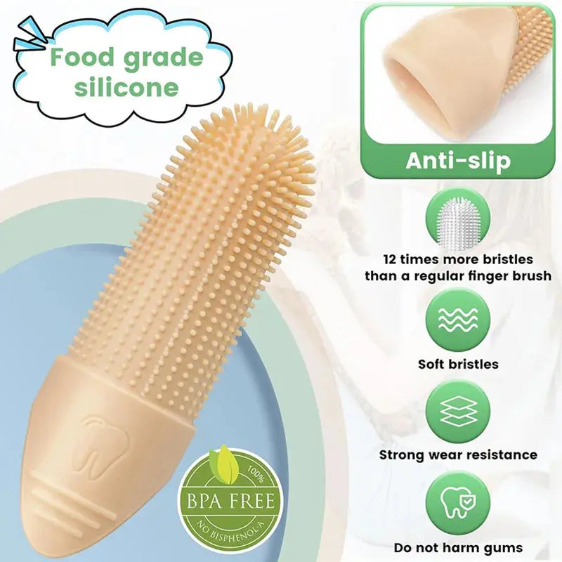 360° Dog Finger Toothbrush – Food Grade Silicone for Pets’ Dental Care