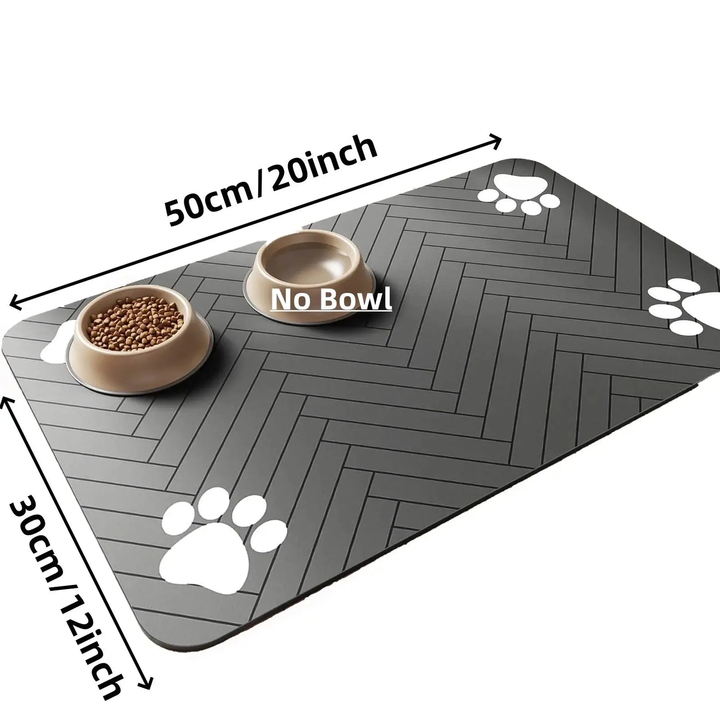Absorbent Pet Feeding Mat with Waterproof Backing - Quick Dry for Dogs & Cats