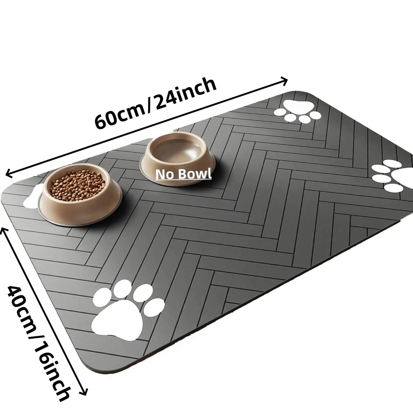 Absorbent Pet Feeding Mat with Waterproof Backing - Quick Dry for Dogs & Cats