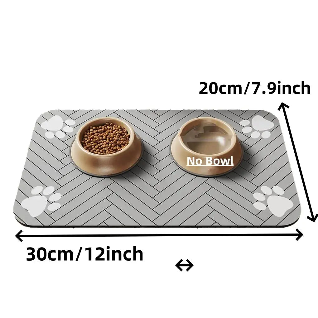 Absorbent Pet Feeding Mat with Waterproof Backing - Quick Dry for Dogs & Cats