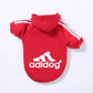 Adidog Pet Dog Clothes – Cotton Hooded Sweatshirt for All Sizes