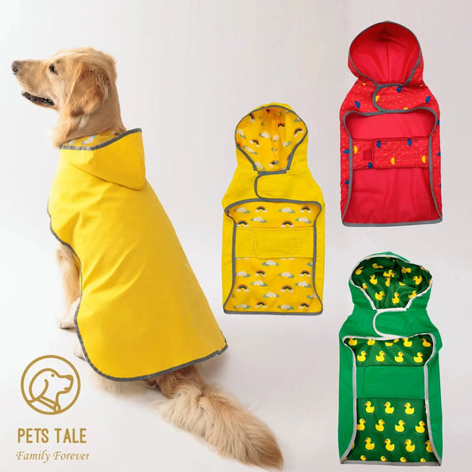 All Weather Dog Raincoat – Dual-Sided Waterproof with Velcro Closure