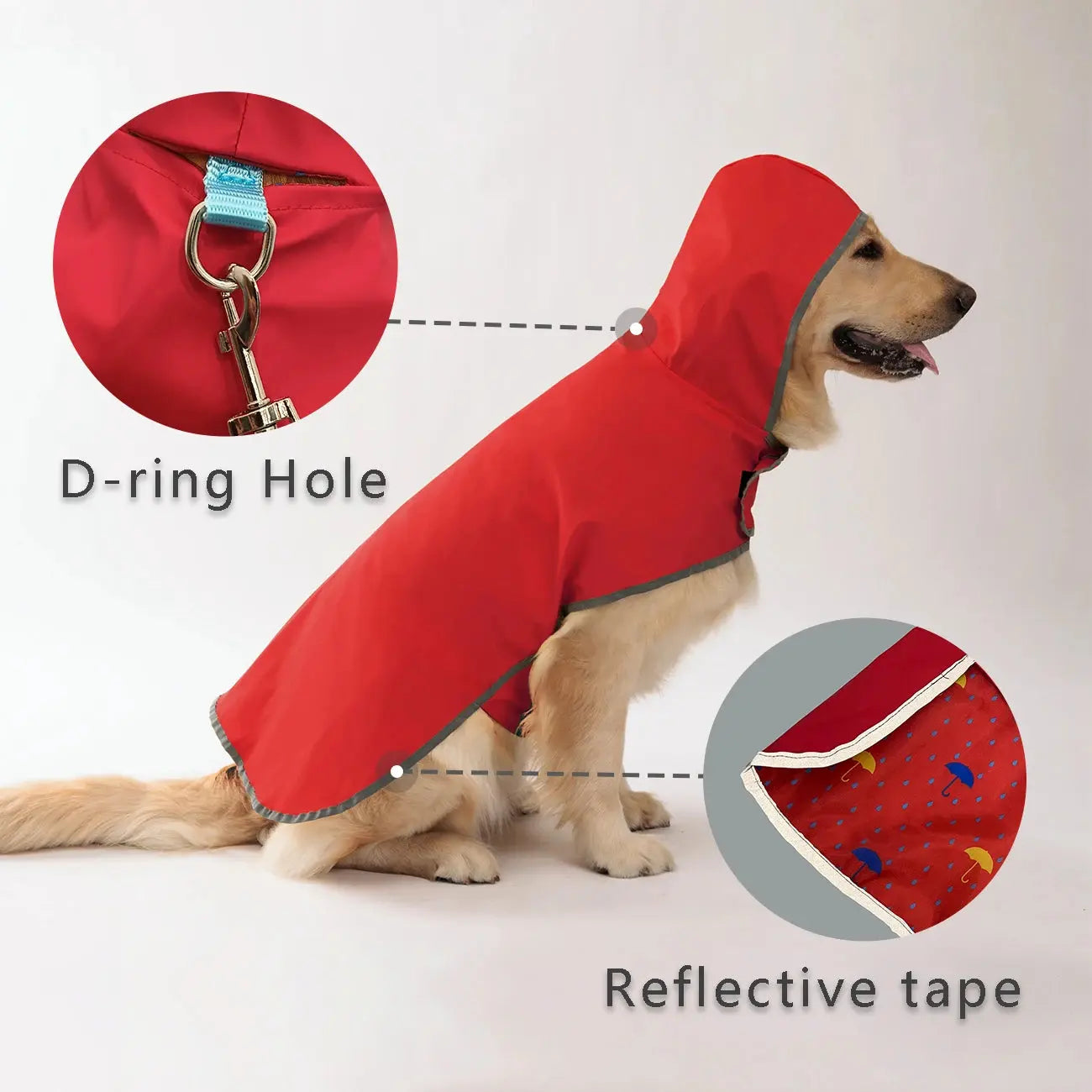 All Weather Dog Raincoat – Dual-Sided Waterproof with Velcro Closure