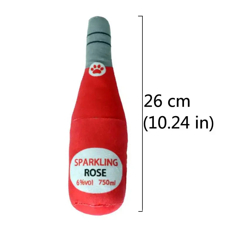Champagne Wine Bottle Dog Toy: Plush, Squeaky, Bite-Resistant 🍾