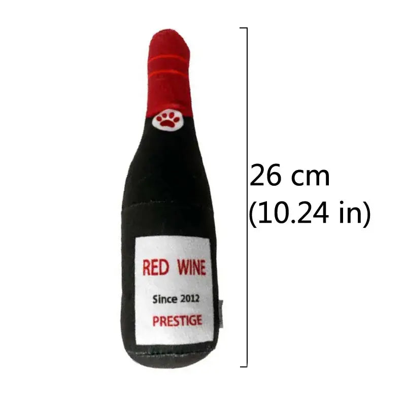 Champagne Wine Bottle Dog Toy: Plush, Squeaky, Bite-Resistant 🍾