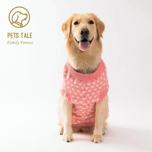 Dog Cozy Heart Pattern Winter Sweater