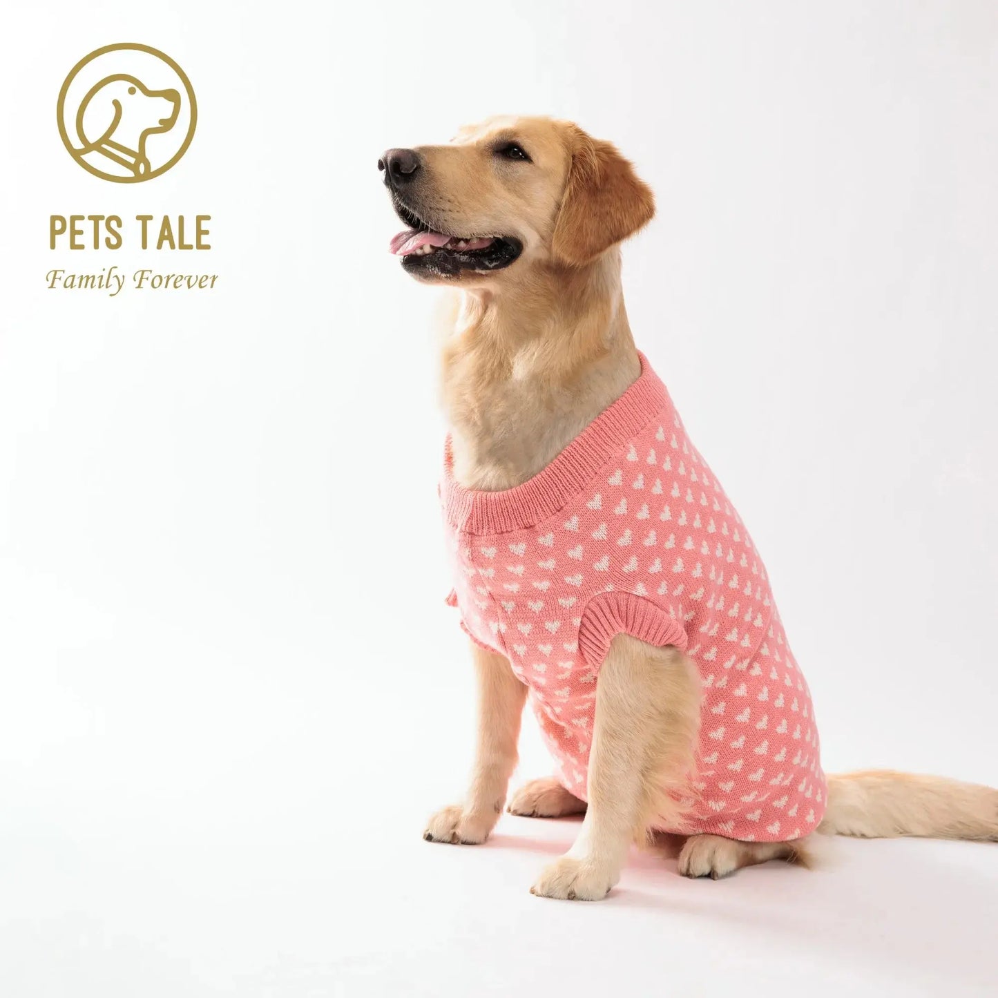 Dog Cozy Heart Pattern Winter Sweater