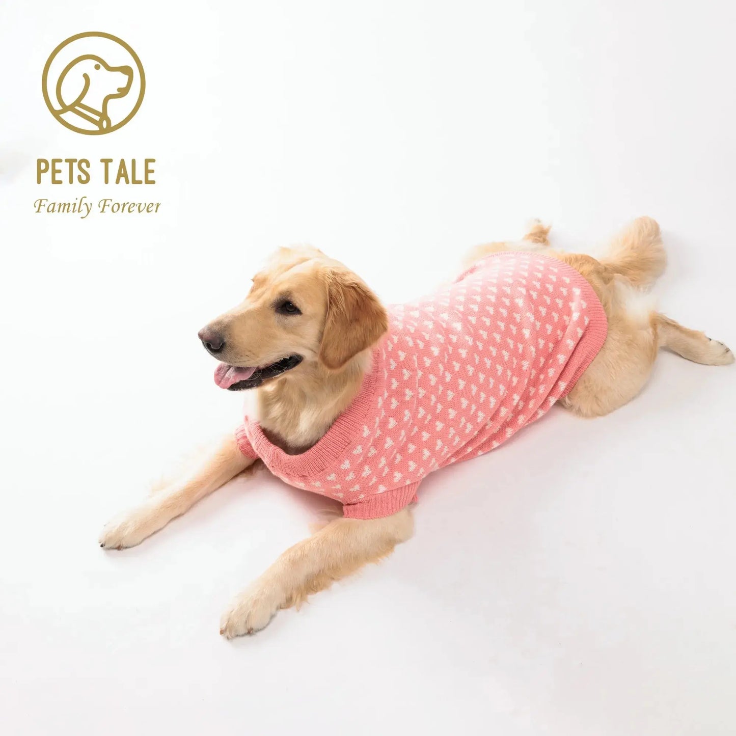 Dog Cozy Heart Pattern Winter Sweater