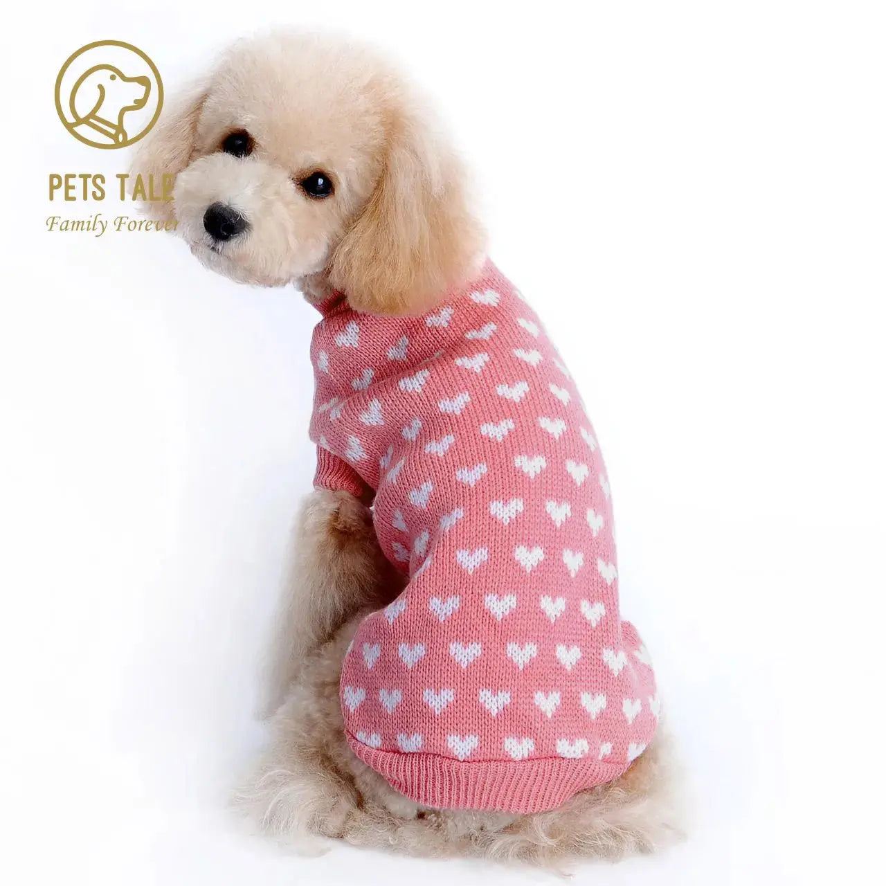 Dog Cozy Heart Pattern Winter Sweater