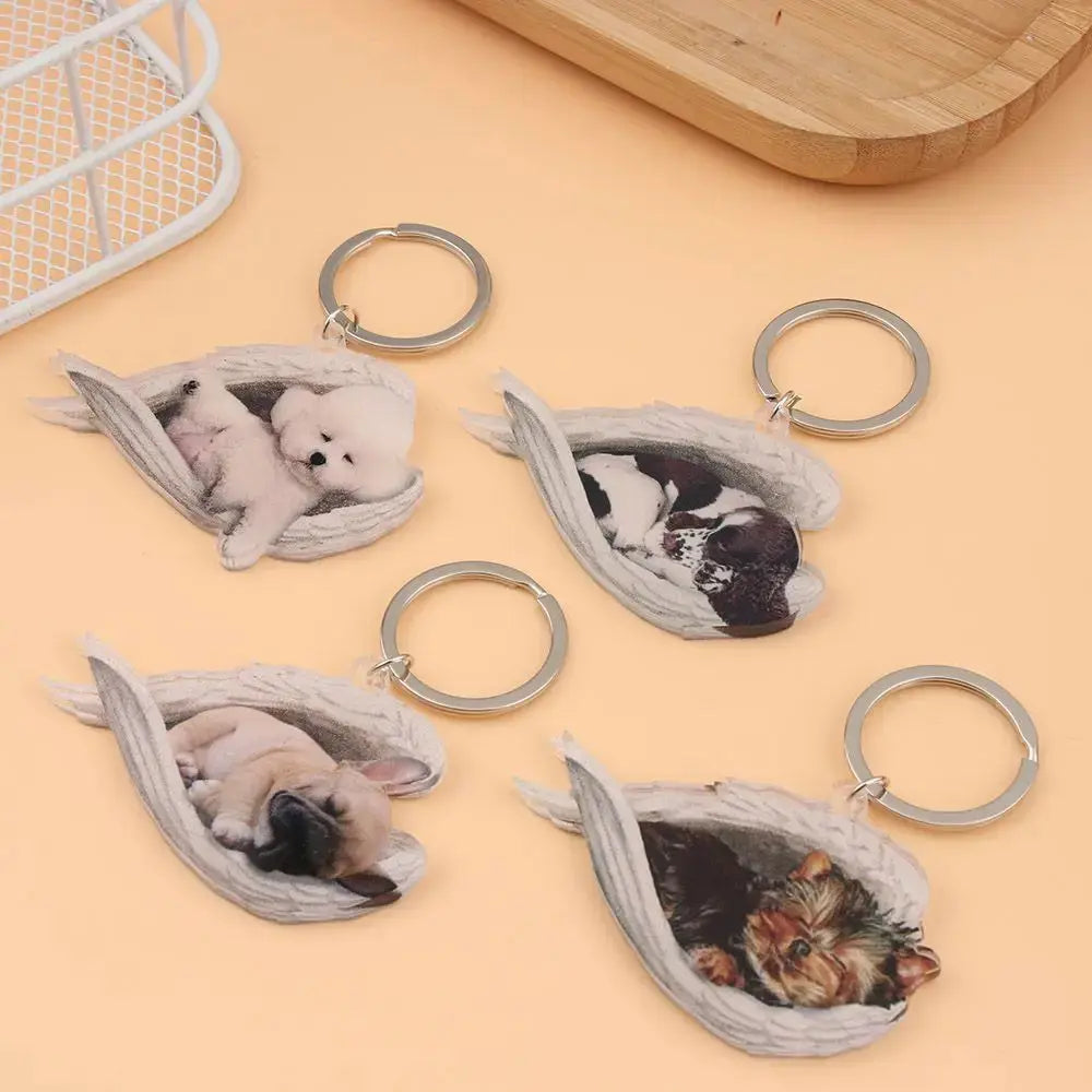 Cute Sleeping Angel Dog Ornament