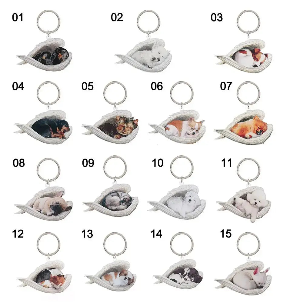 Cute Sleeping Angel Dog Ornament