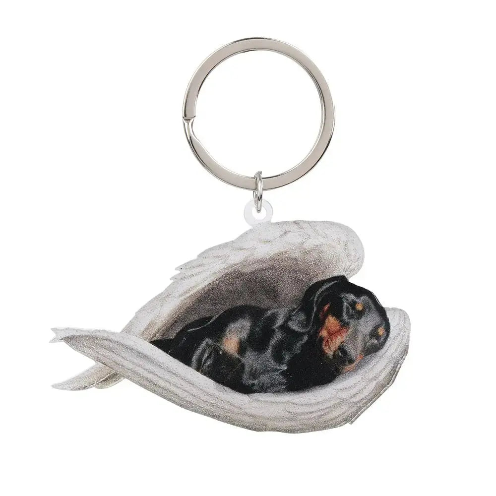 Cute Sleeping Angel Dog Ornament