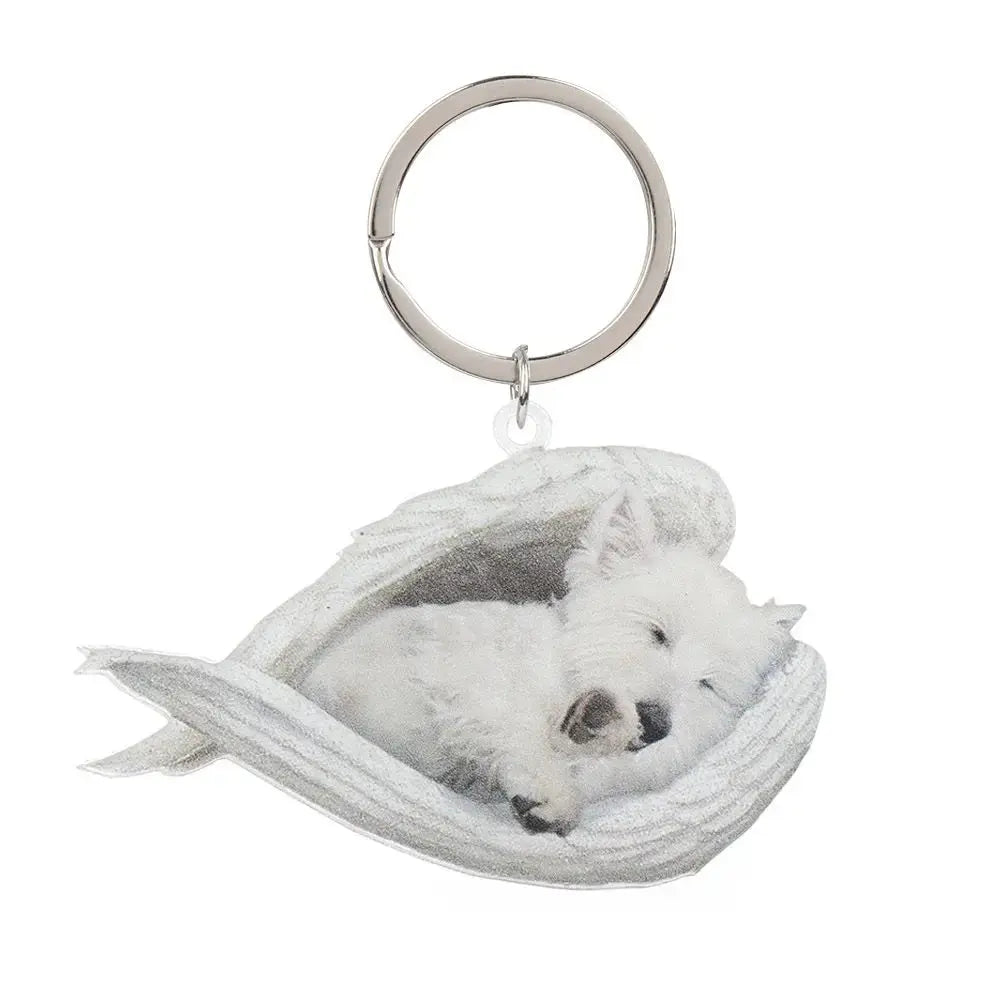 Cute Sleeping Angel Dog Ornament
