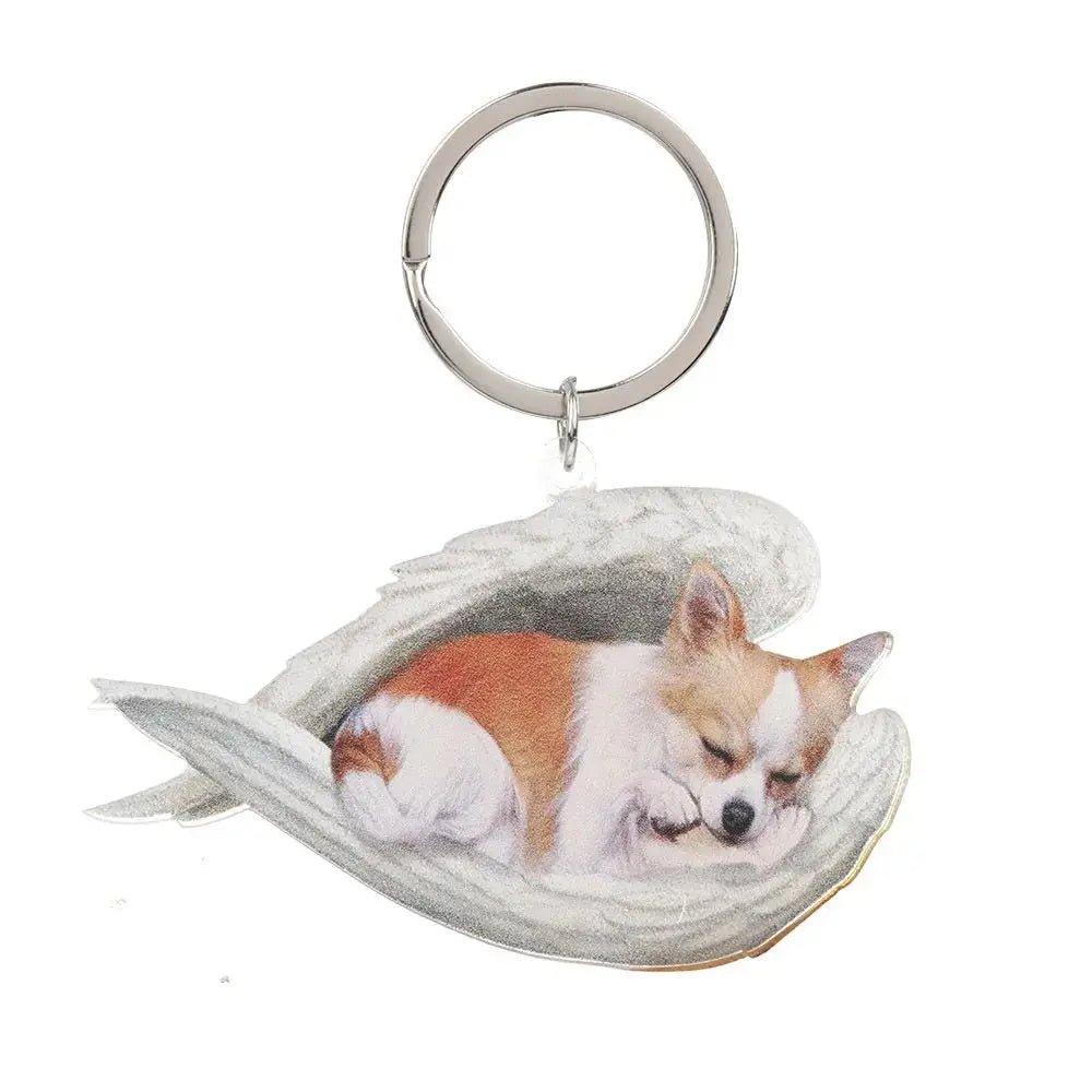 Cute Sleeping Angel Dog Ornament