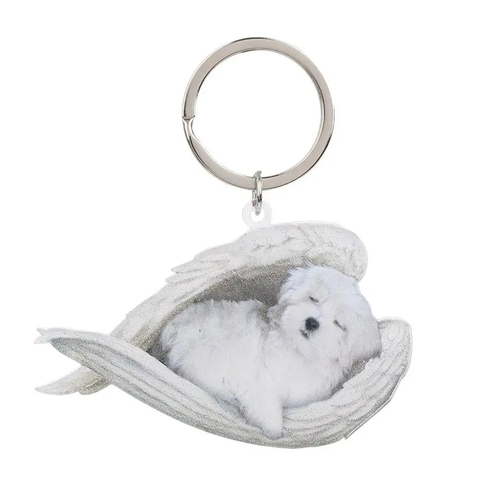 Cute Sleeping Angel Dog Ornament