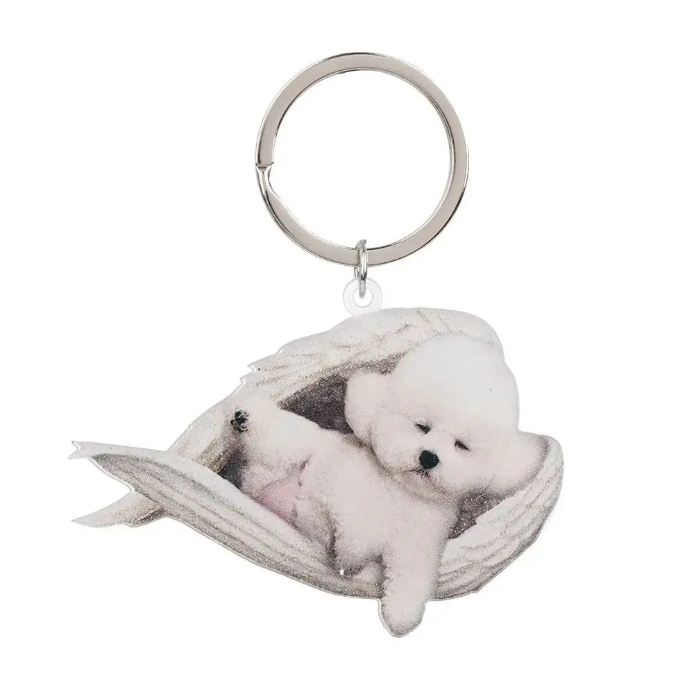 Cute Sleeping Angel Dog Ornament