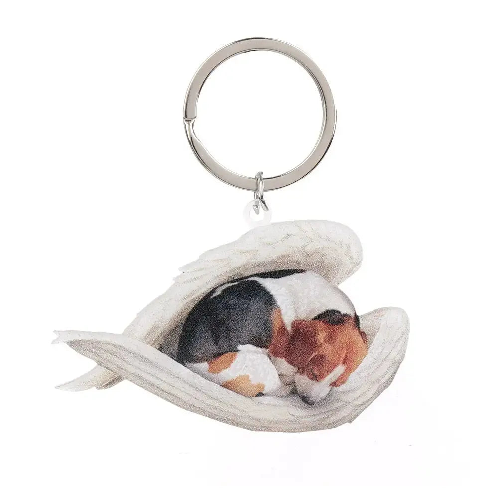 Cute Sleeping Angel Dog Ornament