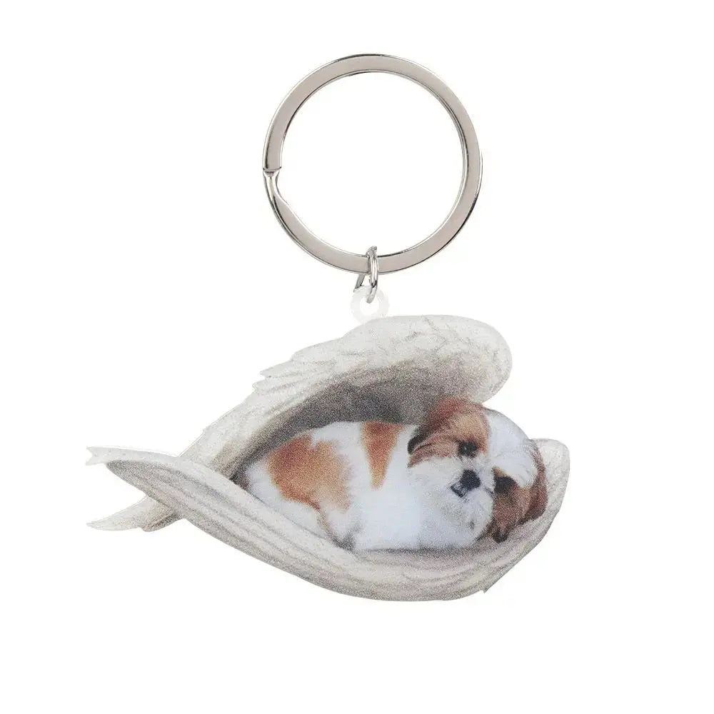 Cute Sleeping Angel Dog Ornament