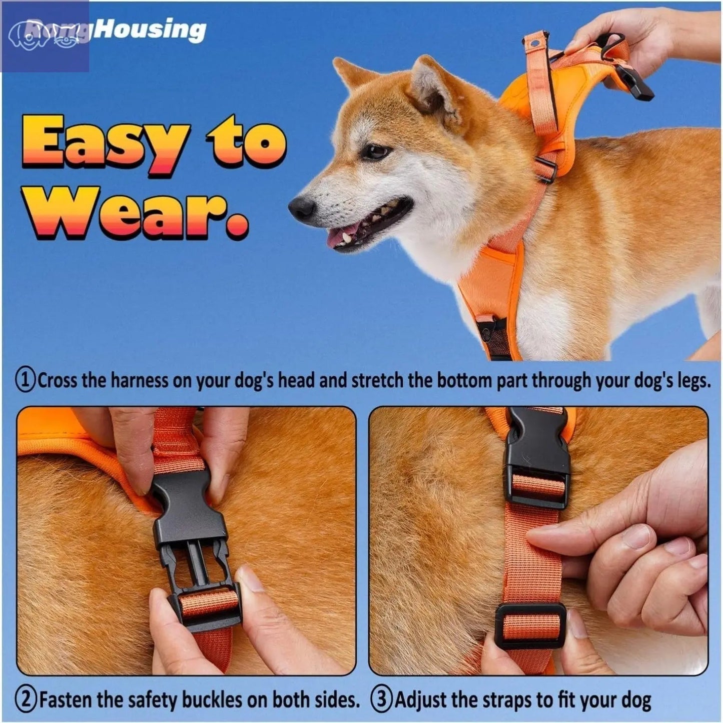 Dog Harness and Retractable Leash Set All-in-One