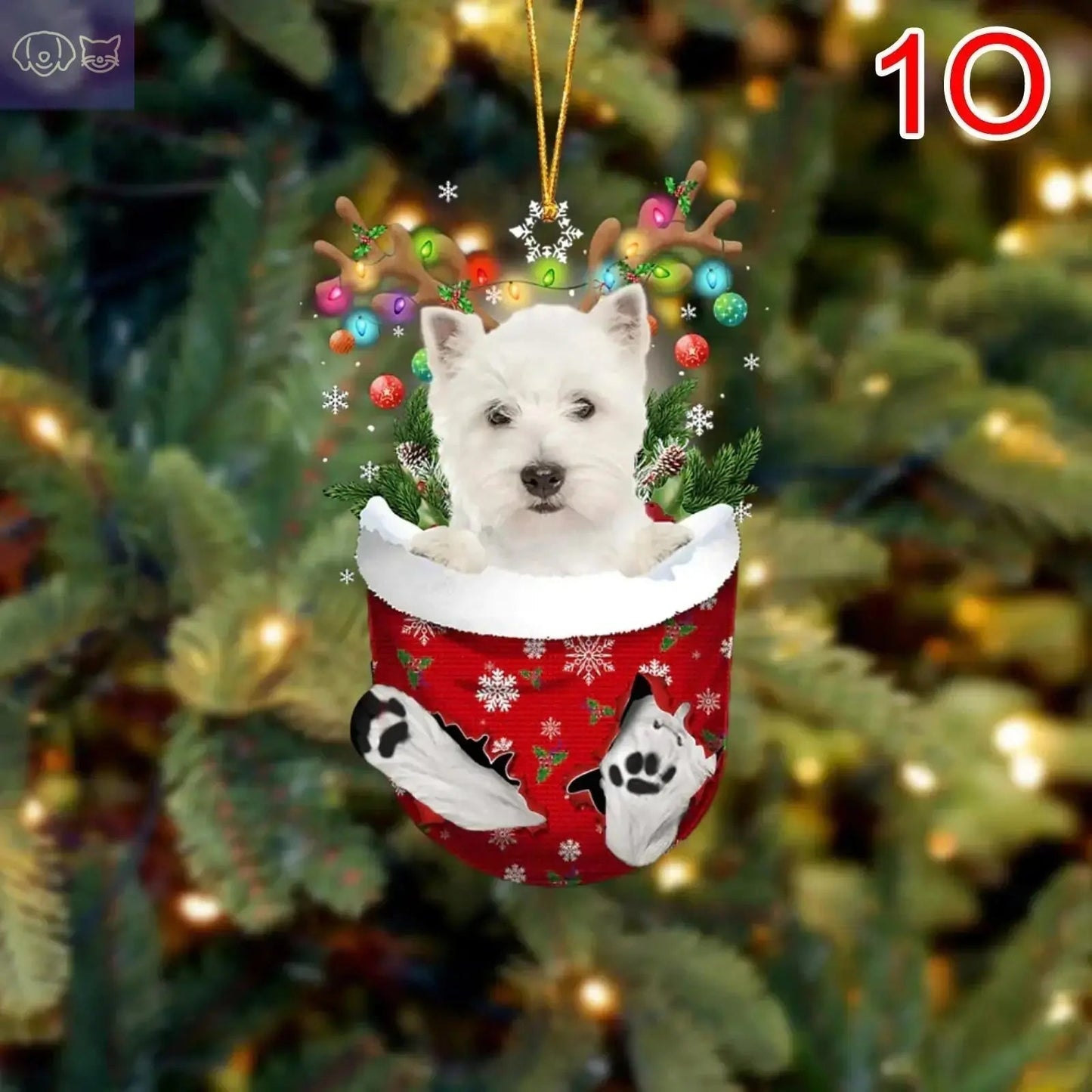 Dogs Snow Pocket Ornaments