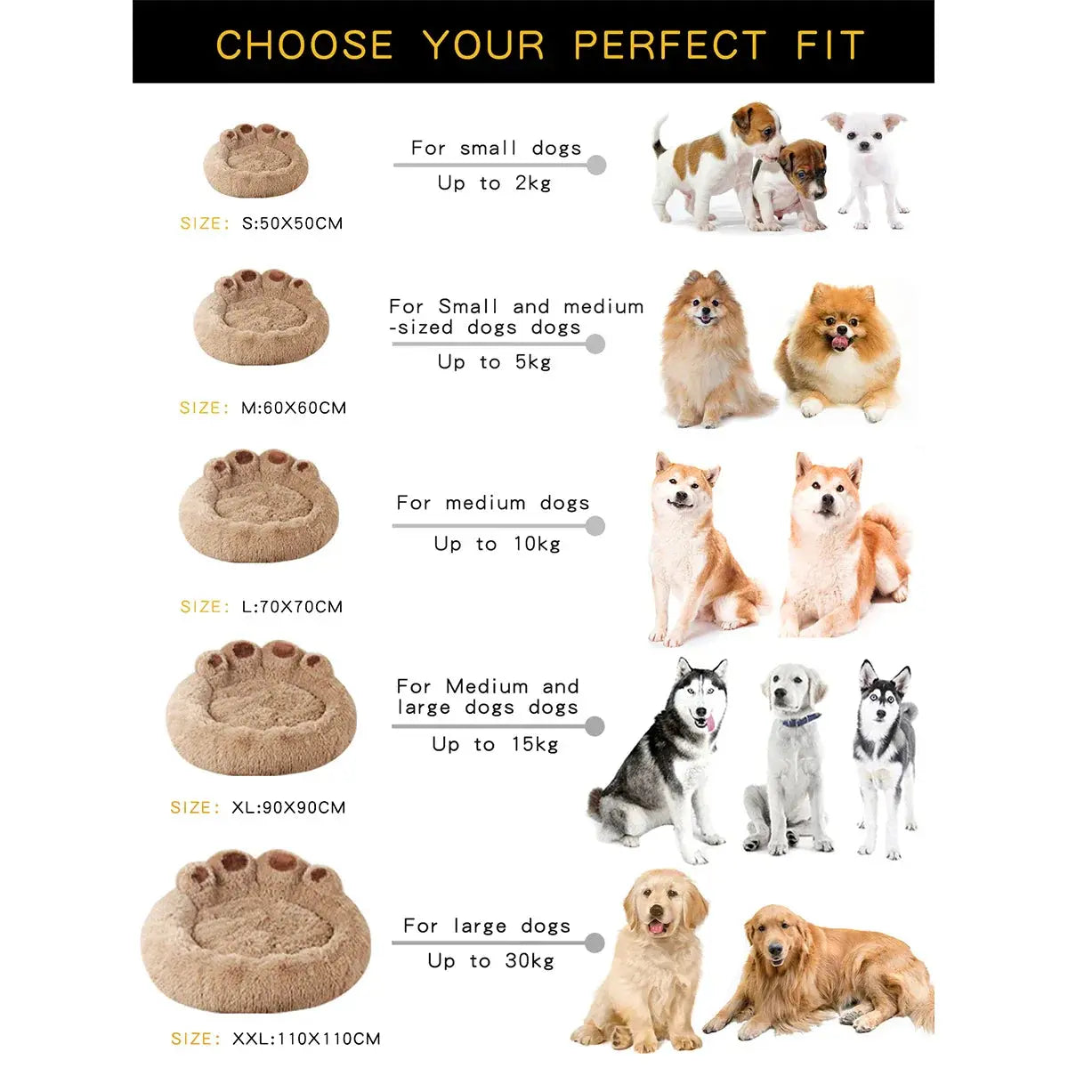 Fluffy Dog Bed Large