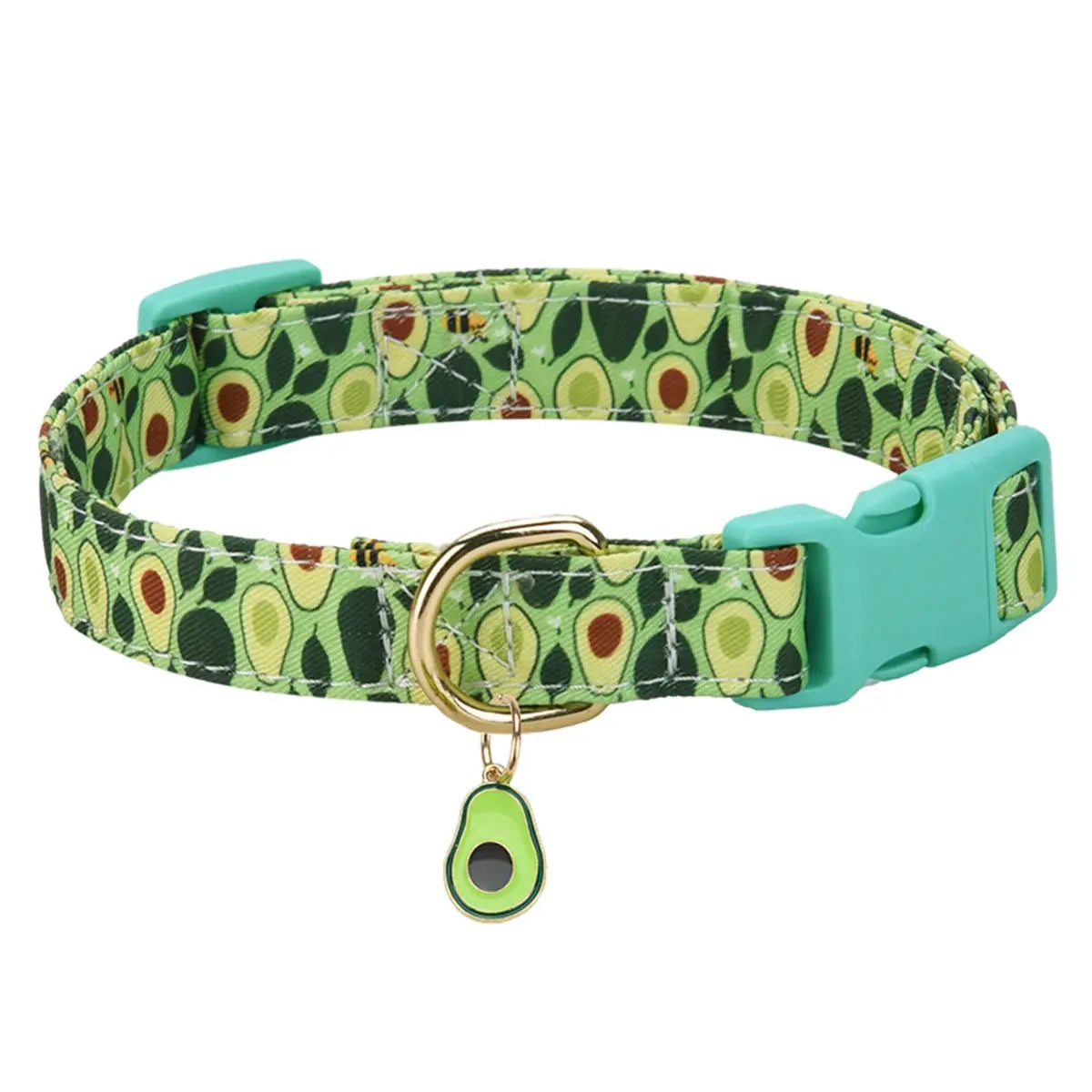 Fruit Pattern Dog Collar with Metal Pendant – Stylish & Comfortable