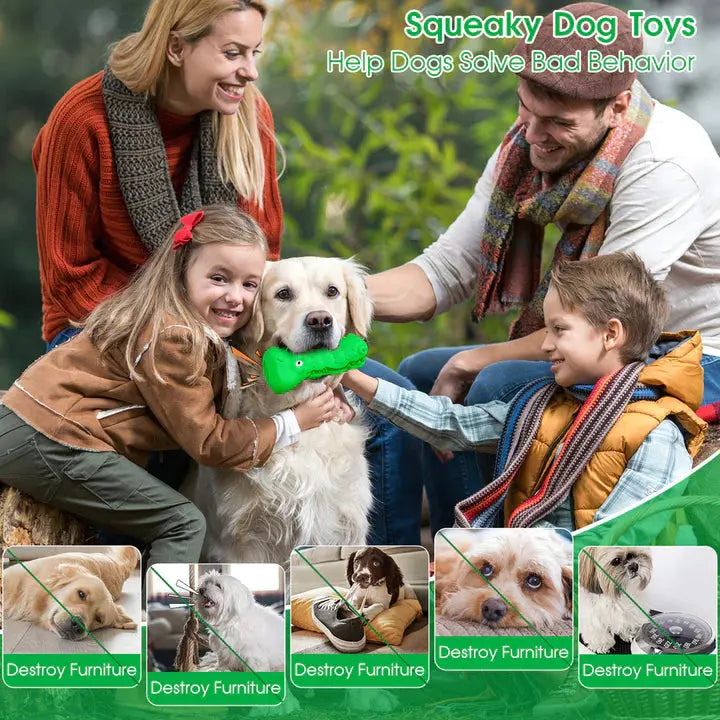Green Rubber Alligator Toy  Head Dog Chew For Aggressive Chewers