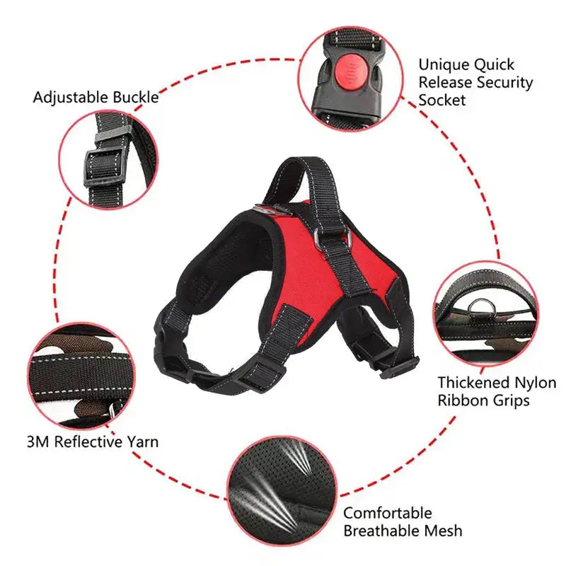 No Pull Harness Reflective Adjustable