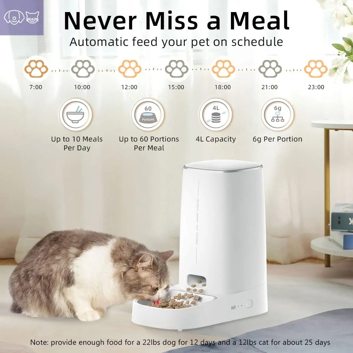 ROJECO Automatic Pet Feeder – Smart Feeding Solution for Your Pets