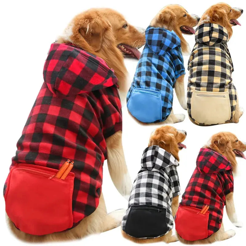 Reversible Dog Coat Winter – Plaid Vest for All Sizes