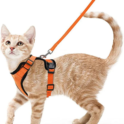 Cat Harness and Leash for Walking – Escape Proof, Soft &amp; Adjustable Vest Harnesses