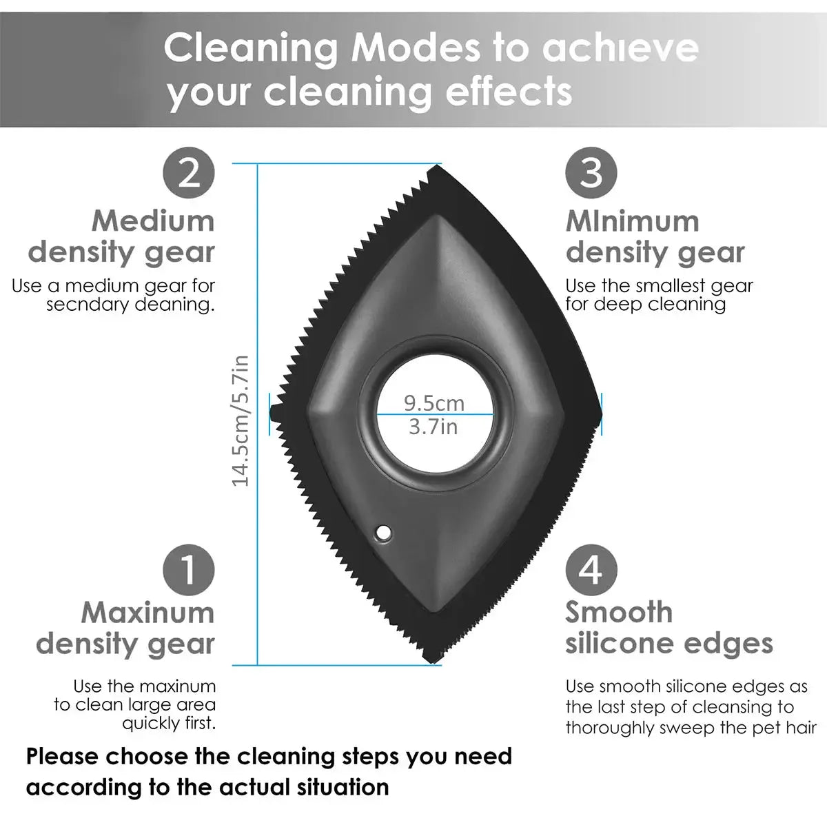 STATIC Pet Hair Remover – Four Cleaning Modes for Pet Fur Removal