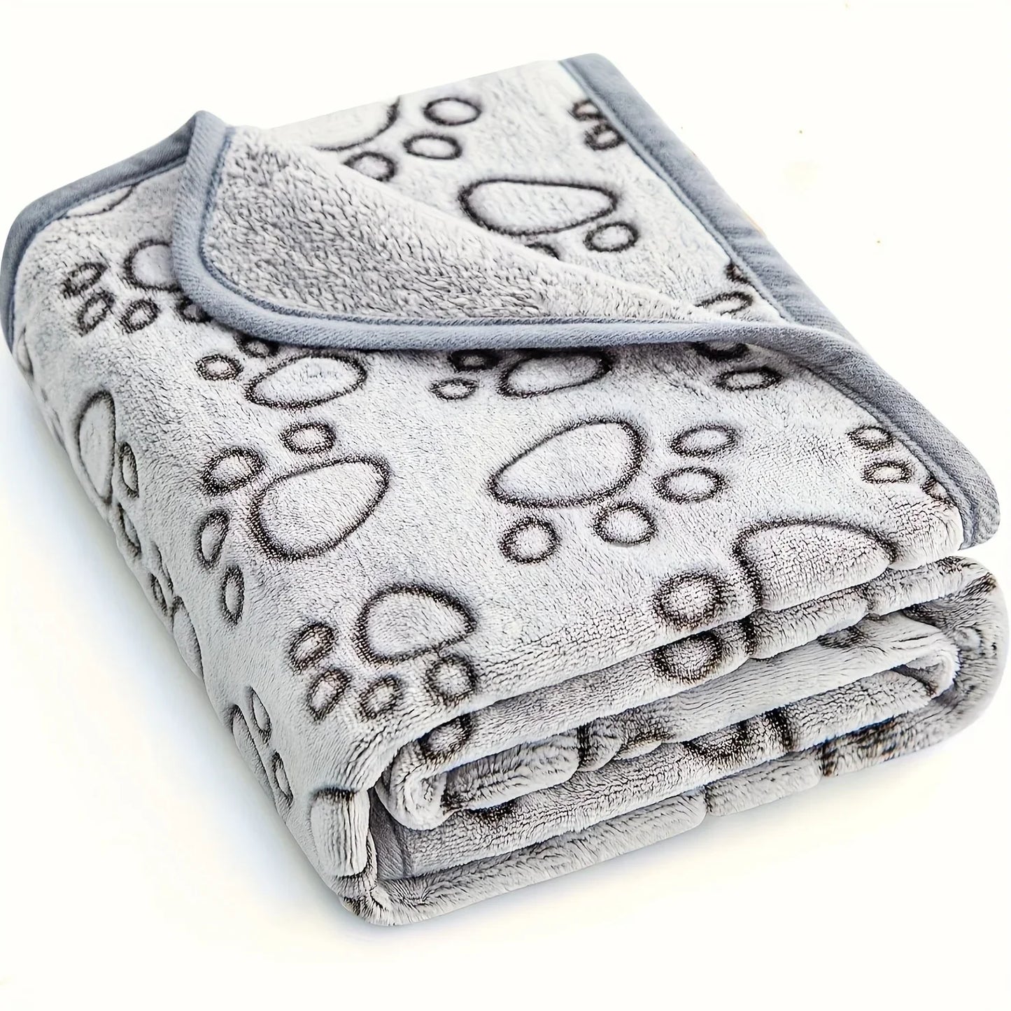 Soft Fluffy Pet Blanket - High-Quality Warm Cartoon Pattern Mat for Cats & Dogs