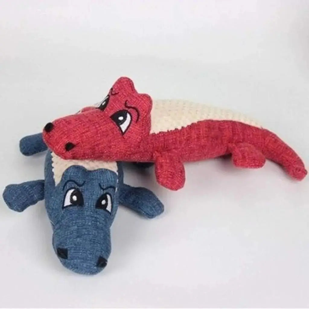 Squeaky crocodile plush for aggressive chewers🐾