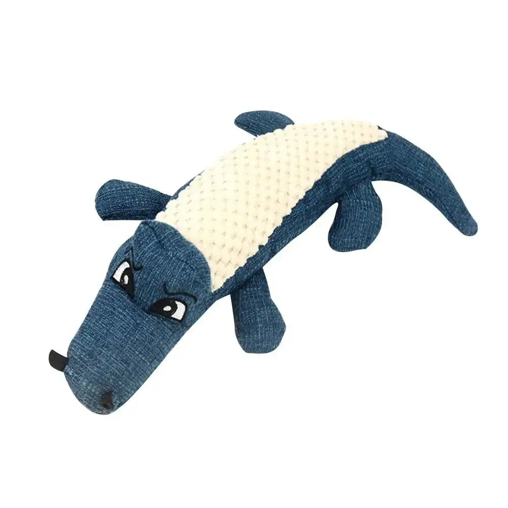 Squeaky crocodile plush for aggressive chewers🐾