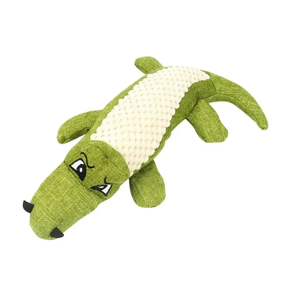 Squeaky crocodile plush for aggressive chewers🐾