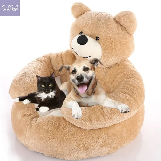 Teddy Bear Cuddler Pet Bed – Cozy Comfort for Your Furry Friend