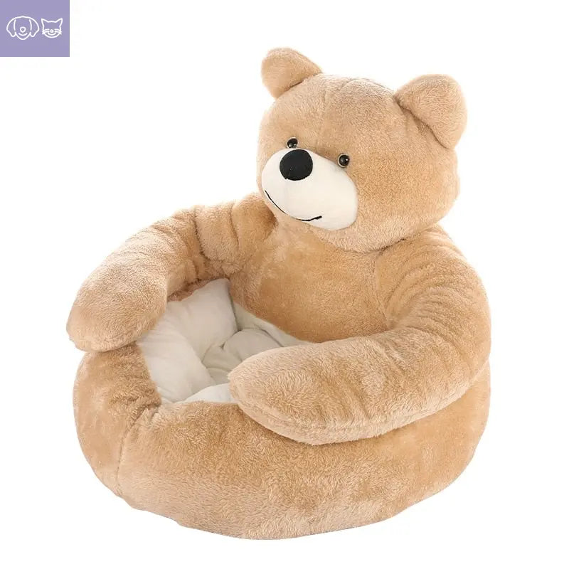 Teddy Bear Cuddler Pet Bed – Cozy Comfort for Your Furry Friend