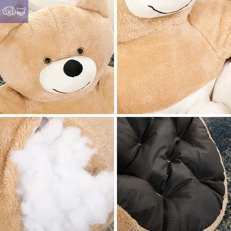 Teddy Bear Cuddler Pet Bed – Cozy Comfort for Your Furry Friend
