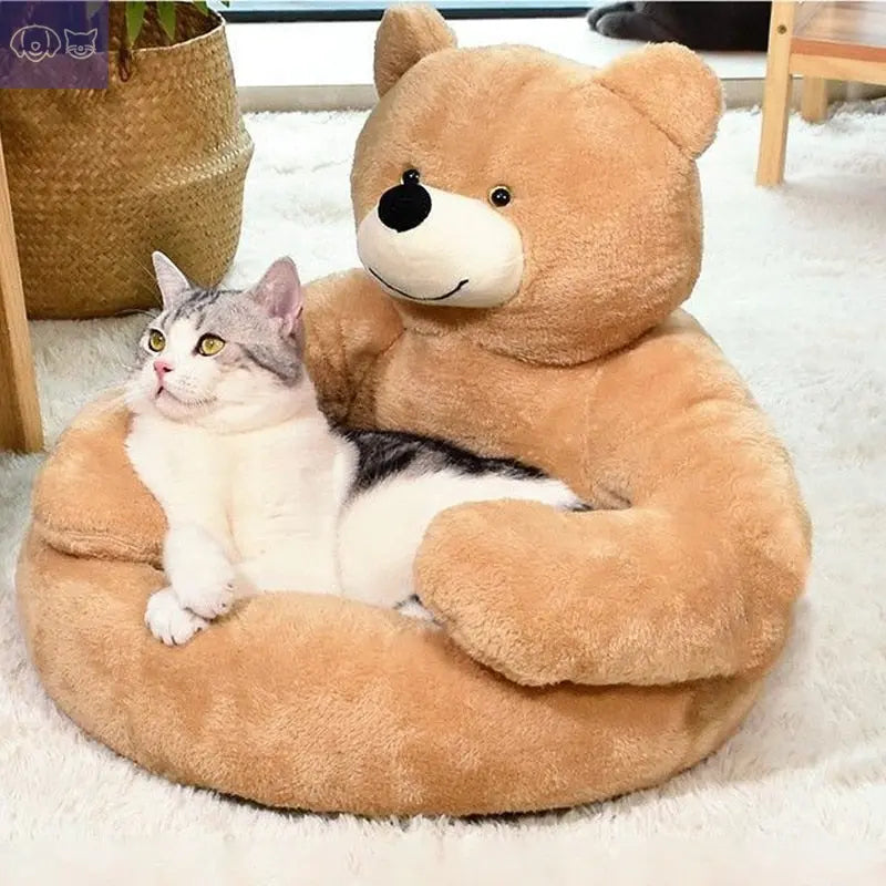 Teddy Bear Cuddler Pet Bed – Cozy Comfort for Your Furry Friend